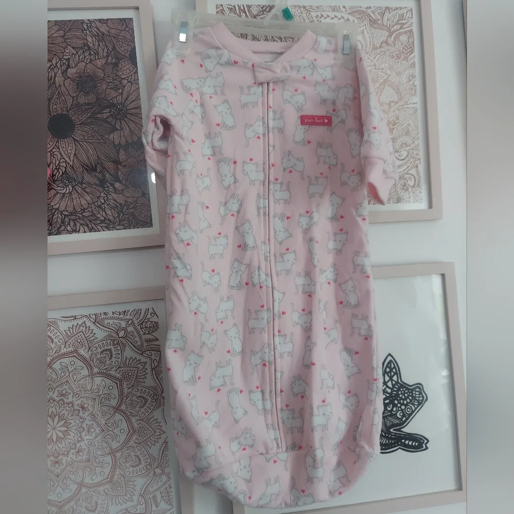 🎁 10/$25- Set of 4 sleep outfits, 0-3 months, baby girl,  pink
